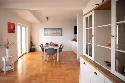 Tlocrt objekta Meerblick Apartment mit großer Sonnenterrasse für 6 Personen