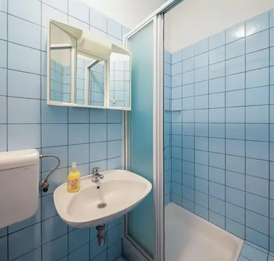 Kupaonica u objektu Magic apartments with shared terrace
