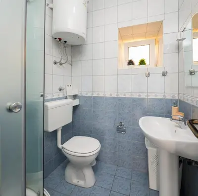 Kupaonica u objektu Sea view apartment Galatea