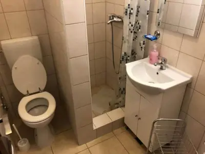 Kupaonica u objektu Apartmani Villa Borzic - One Bedroom Apt with Terrace & Sea View