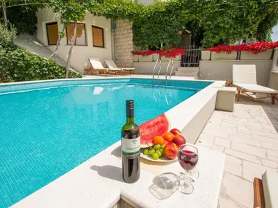 Tlocrt objekta Holiday Home Geräumiges Ferienhaus in Omiš mit Privatem Pool by Interhome