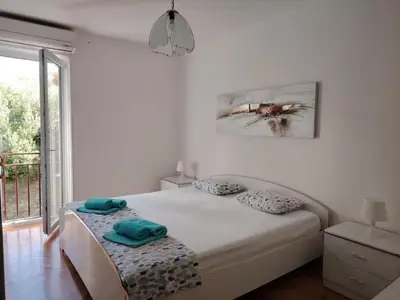 Krevet ili kreveti u jedinici u objektu Apartment mit Balkon und Meerblick by Interhome