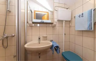 Kupaonica u objektu Pet Friendly Apartment In Bol With Lake View