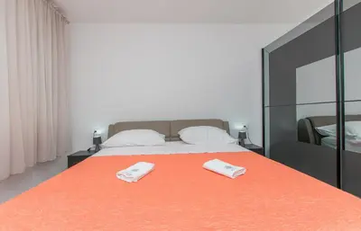 Krevet ili kreveti u jedinici u objektu Apartment Adriatic panorama view