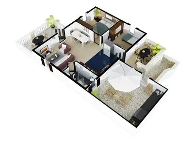Tlocrt objekta Villa More 3 Apartments A-10, A-11 and A-12 , 4-4-6 Beds