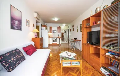 TV i/ili zabavni centar u objektu Apartment Brela With Sea View 08