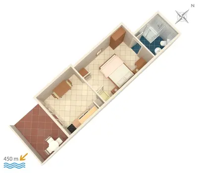 Tlocrt objekta Apartments with parking space Stari Grad, Hvar - 5724