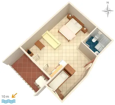 Tlocrt objekta Apartments by the sea Pisak, Omis - 7520