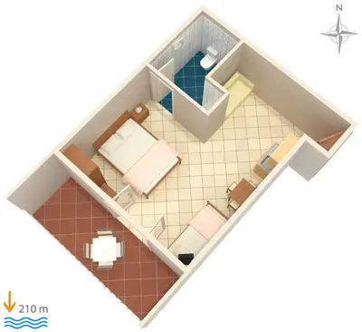 Tlocrt objekta Apartments with parking space Duce - Omis - 7532