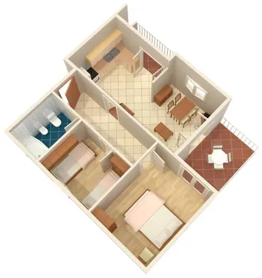 Tlocrt objekta Apartments by the sea Pisak, Omis - 652