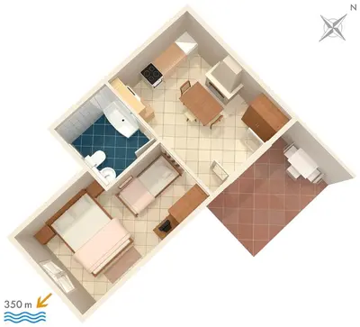 Tlocrt objekta Apartments with a parking space Hvar - 624