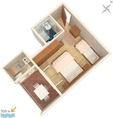 Tlocrt objekta Studio Omis 2745a