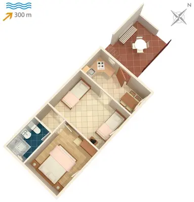 Tlocrt objekta Apartments with parking space Sutivan, Brac - 745