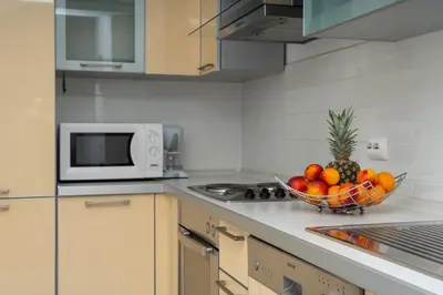 Kuhinja ili čajna kuhinja u objektu Beachfront Apartment Mlinarevic