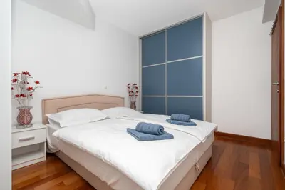 Krevet ili kreveti u jedinici u objektu Beachfront Apartment Mlinarevic