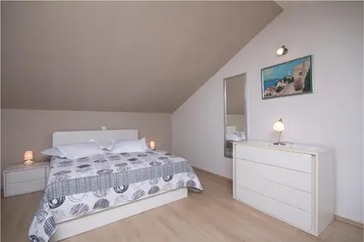 Krevet ili kreveti u jedinici u objektu Sea View Apartment Gin Brela