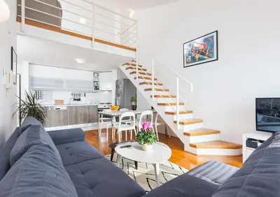 Kuhinja ili čajna kuhinja u objektu New Gallery Apartment with Beautiful View