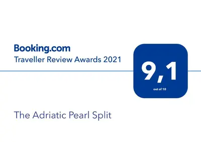 Certifikat, nagrada, logo ili neki drugi dokument izložen u objektu The Adriatic Pearl Split