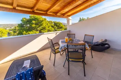 Balkon ili terasa u objektu Apartman Vesna Uvala Makarac Milna
