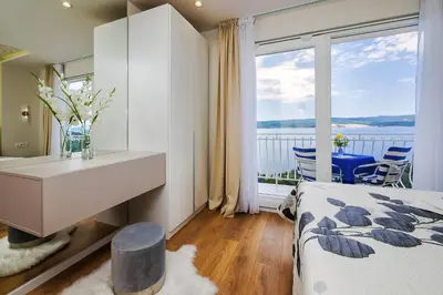 Krevet ili kreveti u jedinici u objektu Double Room Lokva Rogoznica 2973a