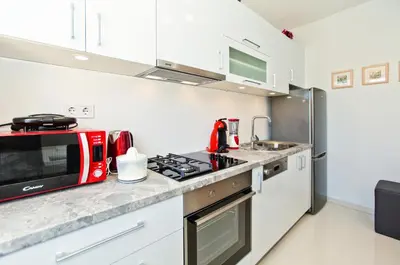 Kuhinja ili čajna kuhinja u objektu Apartments Dorijan in Beautiful House