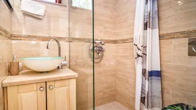 Kupaonica u objektu Dalmatian stone villa with heated pool