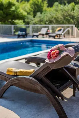 Bazen u objektu Luxury Villa Kate - in Lucice Bay with turquoise sea, Amazing Seaviews, and Heated Pool ili u blizini