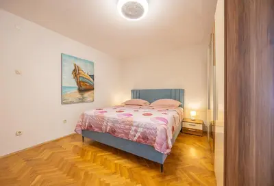 Krevet ili kreveti u jedinici u objektu Apartments by the sea Baska Voda - Makarska - 12714