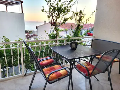 Balkon ili terasa u objektu Apartments ALBA Podstrana Familien-und Individualfreundlich mit Meerblick und Parkplatz