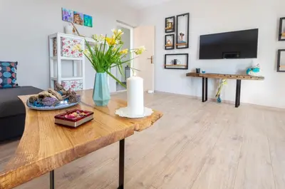 TV i/ili zabavni centar u objektu Peaceful apartment with beautiful view