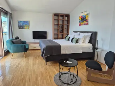 Krevet ili kreveti u jedinici u objektu Beachfront Apartments Zanic