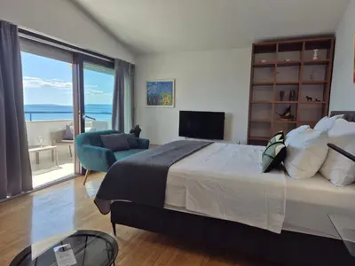 Krevet ili kreveti u jedinici u objektu Beachfront Apartments Zanic