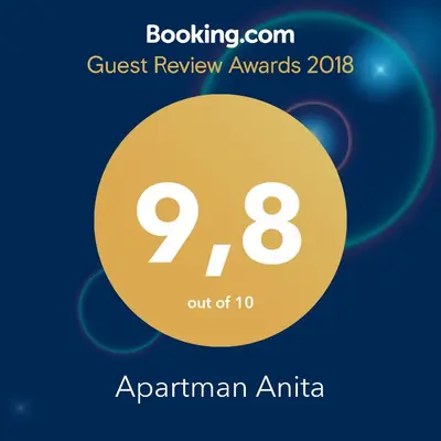 Certifikat, nagrada, logo ili neki drugi dokument izložen u objektu Apartman Anita