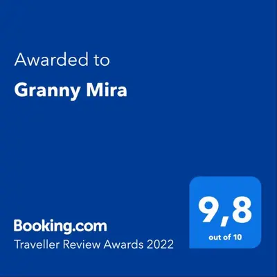 Certifikat, nagrada, logo ili neki drugi dokument izložen u objektu Granny Mira