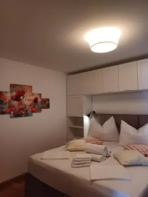Krevet ili kreveti u jedinici u objektu Apartman Magdalena Galileo sa pogledom na more i plazu