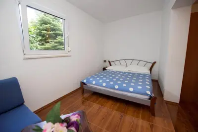 Krevet ili kreveti u jedinici u objektu Apartment in Duce with sea view, terrace, air conditioning, Wi-Fi (132-10)