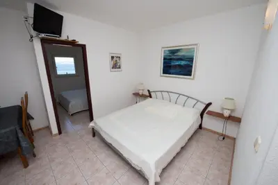 Krevet ili kreveti u jedinici u objektu Apartment in Duce with sea view, balcony, air conditioning, Wi-Fi (132-2)