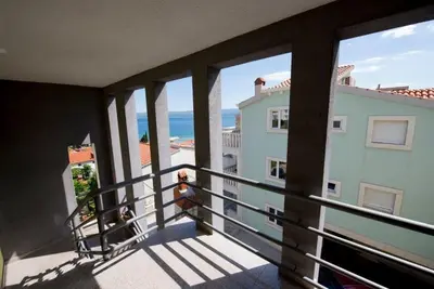 Balkon ili terasa u objektu Apartment in Duce with sea view, balcony, air conditioning, Wi-Fi (132-6)