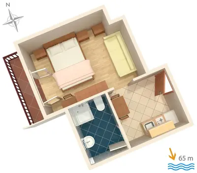 Tlocrt objekta Apartments and rooms by the sea Lokva Rogoznica - Omis - 2973
