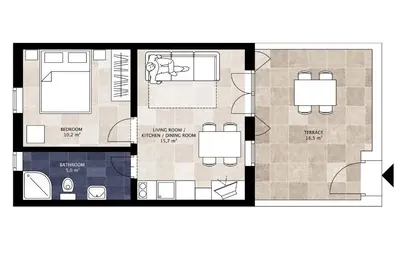 Tlocrt objekta Apartments Kala mendula