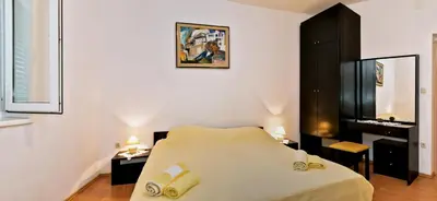 Krevet ili kreveti u jedinici u objektu Apartment in Bol with Terrace, Air condition, WIFI, Dishwasher (3758-1)