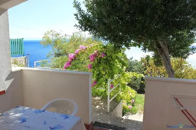 Balkon ili terasa u objektu Apartment in Pisak with sea view, terrace, air conditioning, Wi-Fi (4722-5)