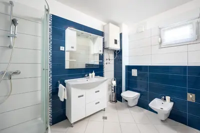 Kupaonica u objektu VILLA MILLA with private pool, jacuzzi, sauna, gym, max. 8 person