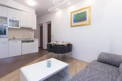 Kuhinja ili čajna kuhinja u objektu Sea View Apartments with jaccuzzi