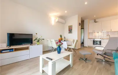 TV i/ili zabavni centar u objektu Three-Bedroom Holiday Home In Jesenice