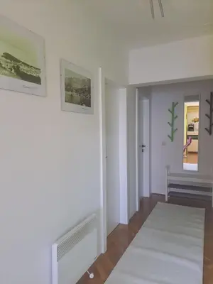 Krevet ili kreveti u jedinici u objektu Family Apartment Green with a sea view and a free parking