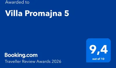Certifikat, nagrada, logo ili neki drugi dokument izložen u objektu Villa Promajna 5