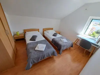 Krevet ili kreveti u jedinici u objektu MARIO-50m FROM THE BEACH,TERRACE WITH SEA VIEW!