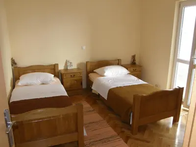 Krevet ili kreveti u jedinici u objektu Apartment in Duce with sea view, terrace, air conditioning, washing machine (595-1)