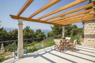 Balkon ili terasa u objektu Villa Brac with pool Bol